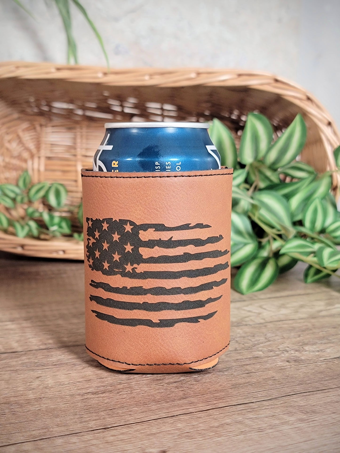 Custom Vegan Leather Can Coozies
