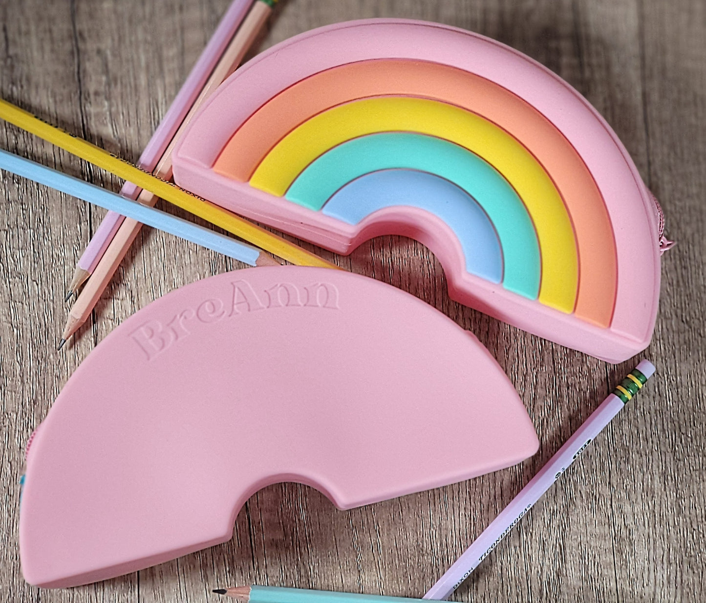 Engraved Rainbow Pencil Bag