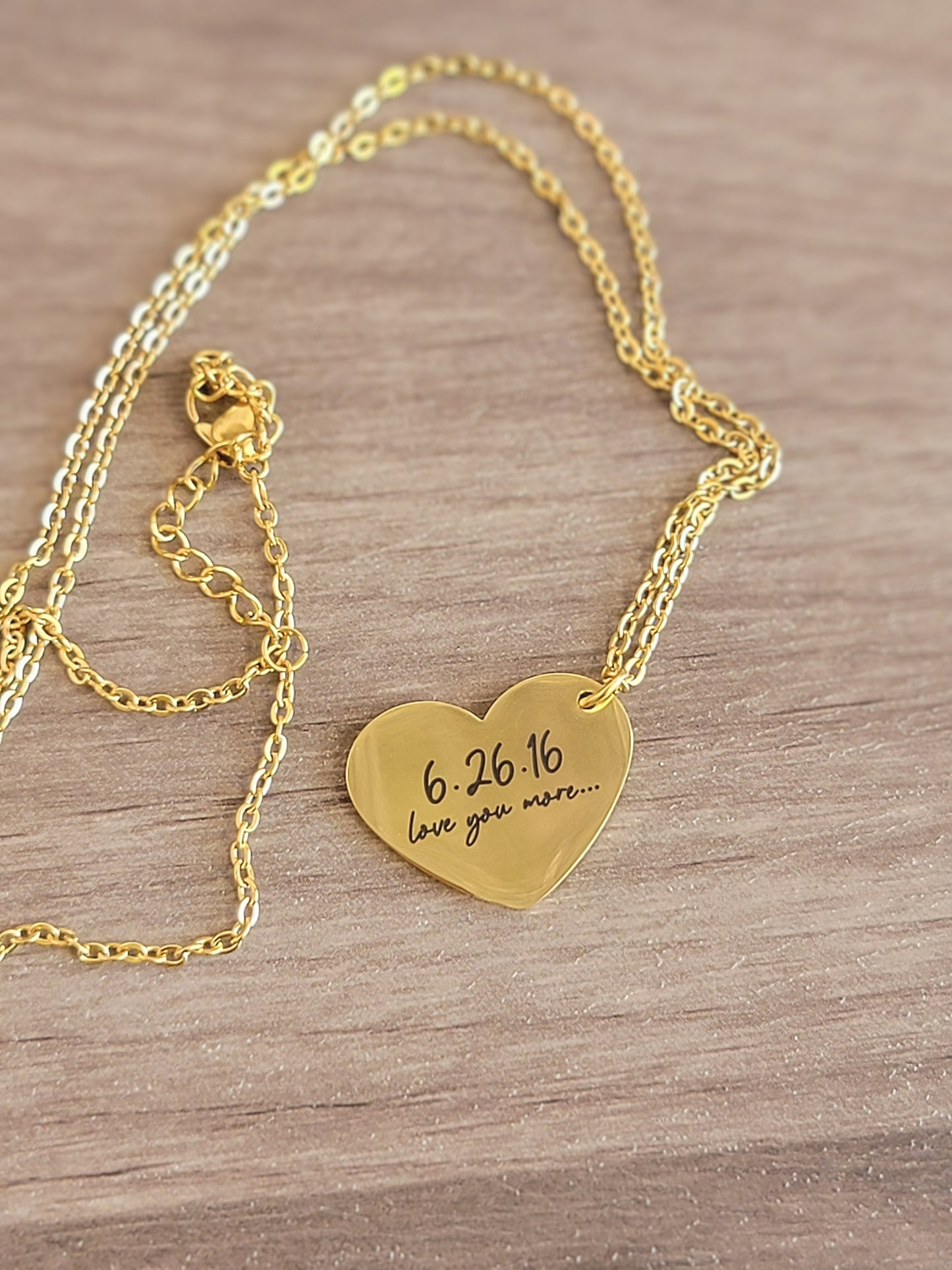 Personalized Gold Heart Necklace