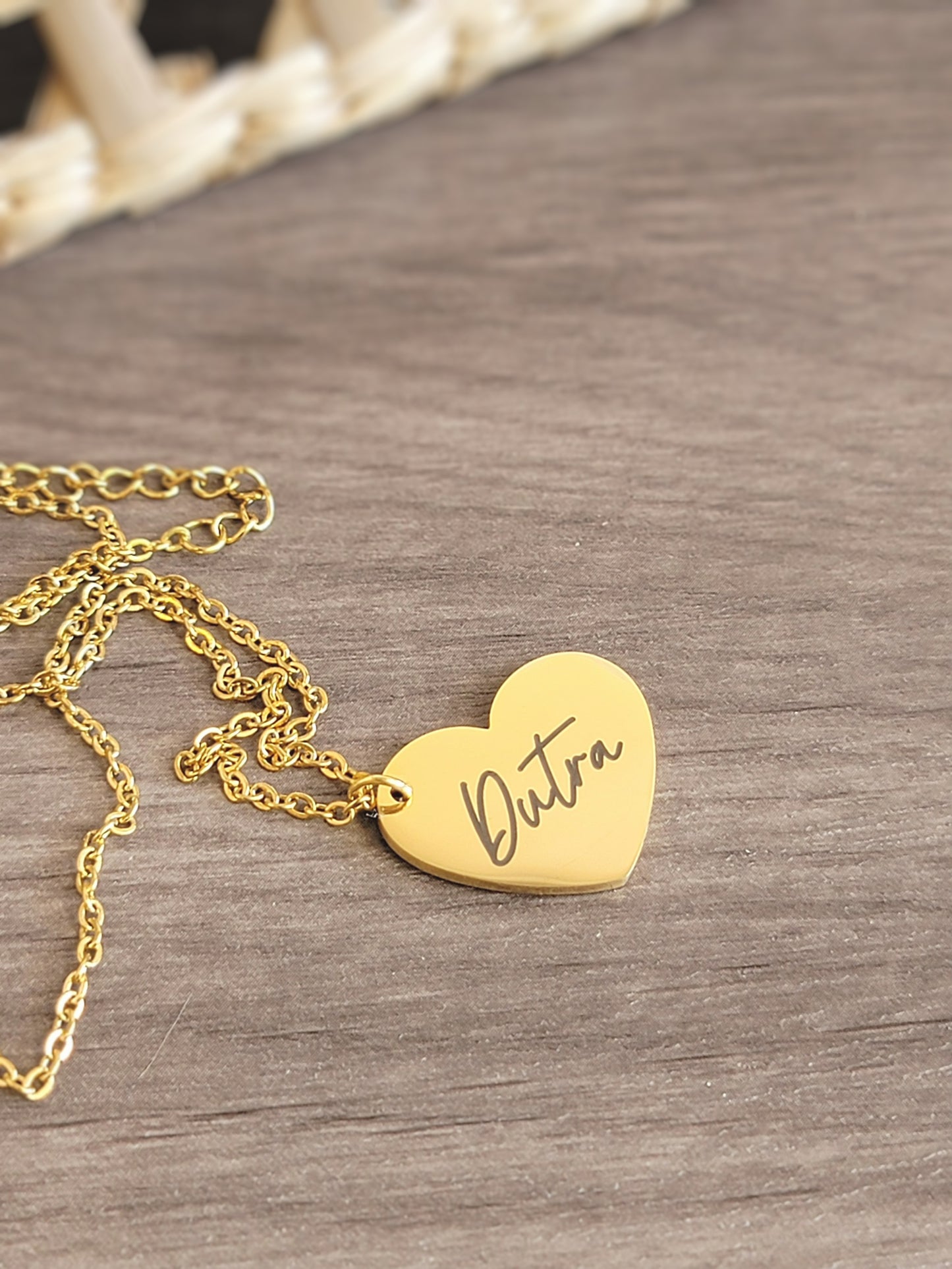 Personalized Gold Heart Necklace