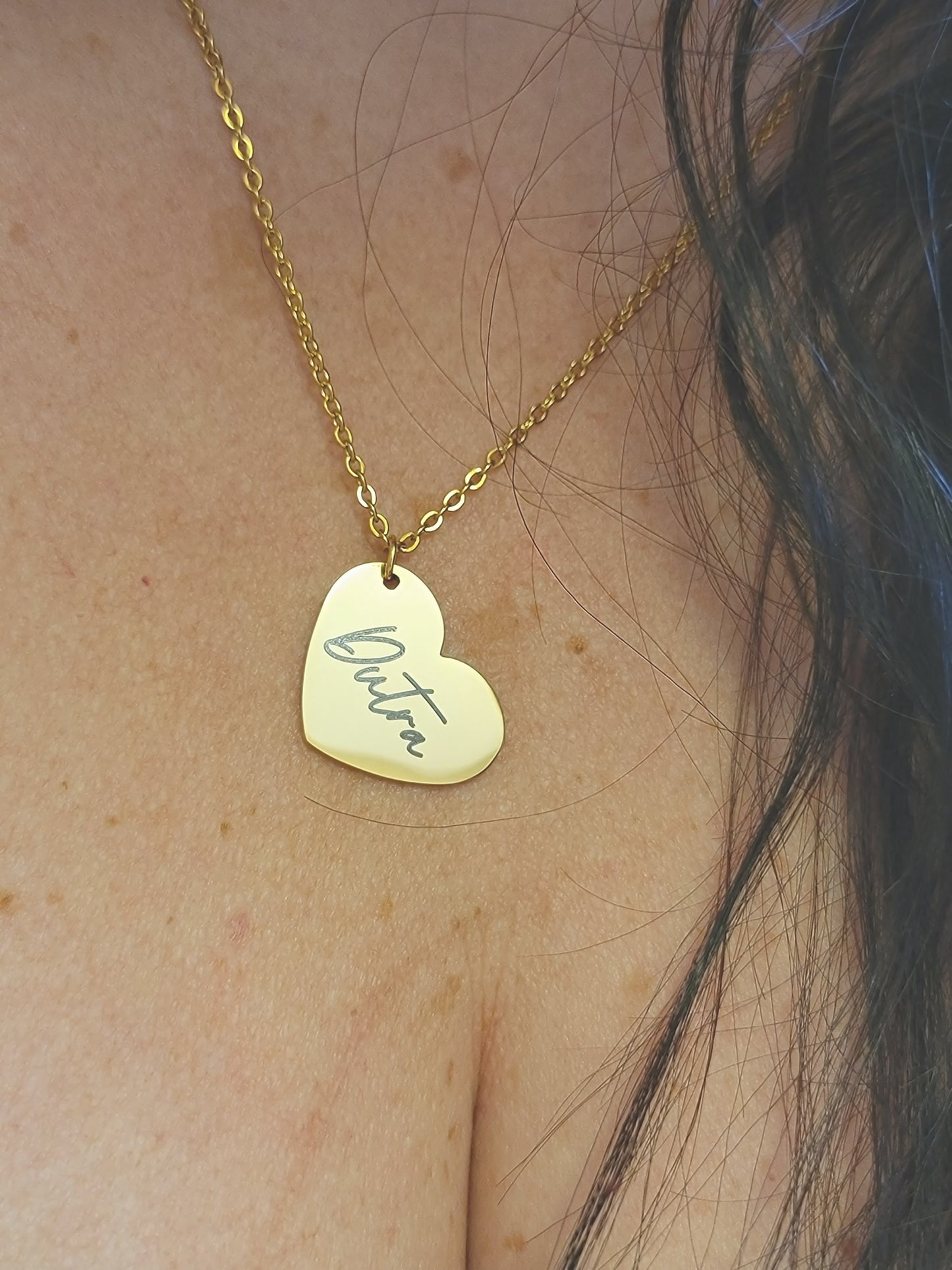 Personalized Gold Heart Necklace