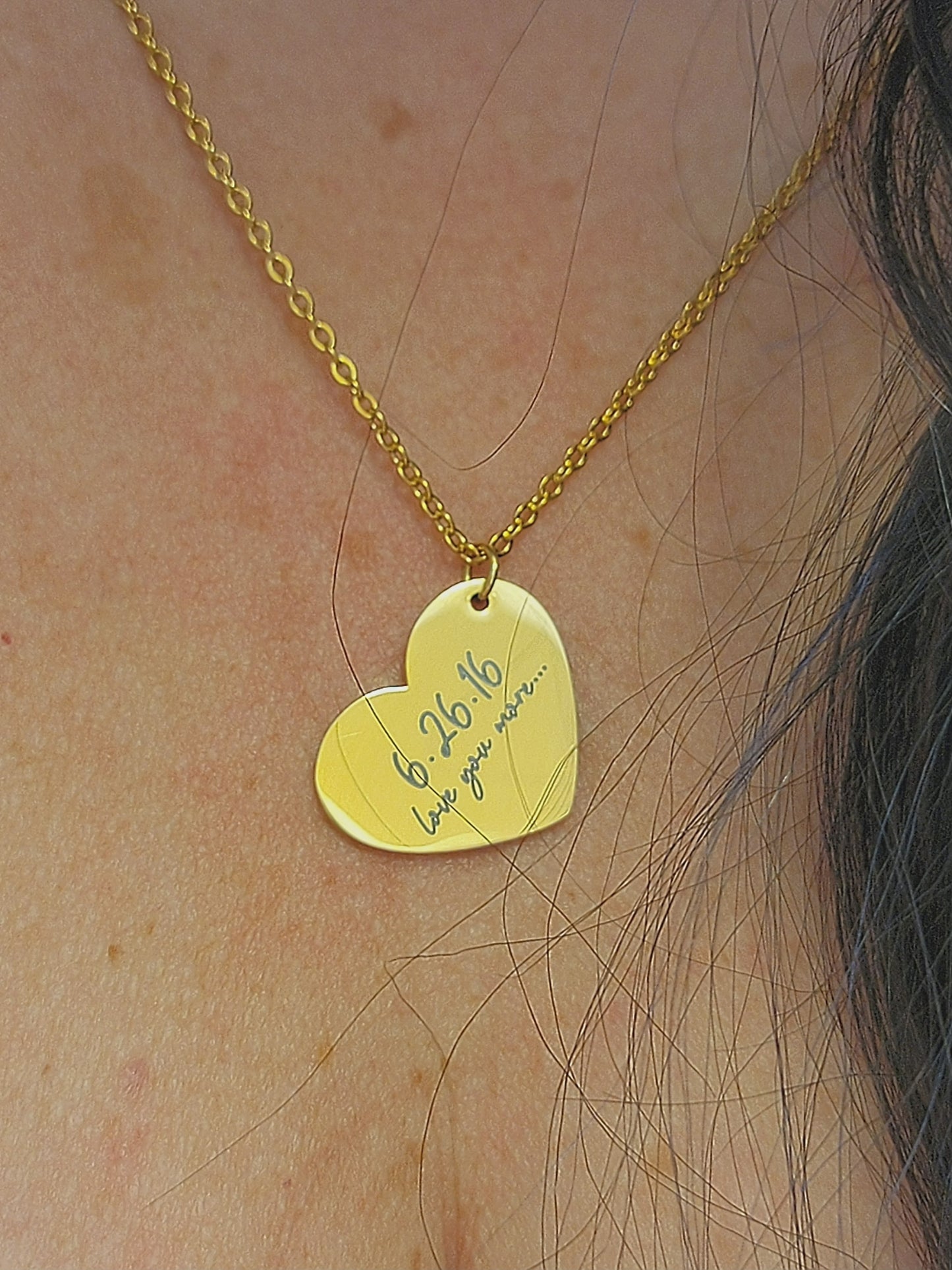 Personalized Gold Heart Necklace