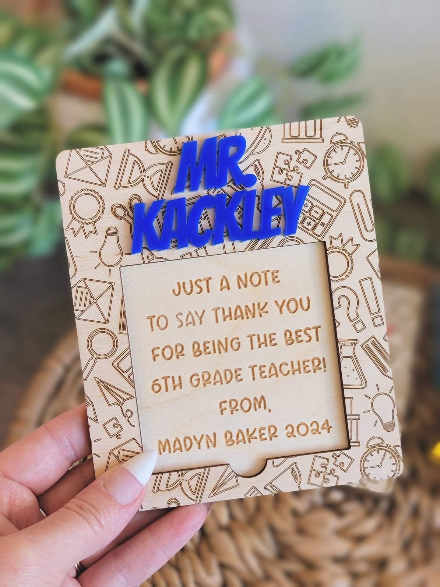 Teacher Themed Sticky Note Holder
