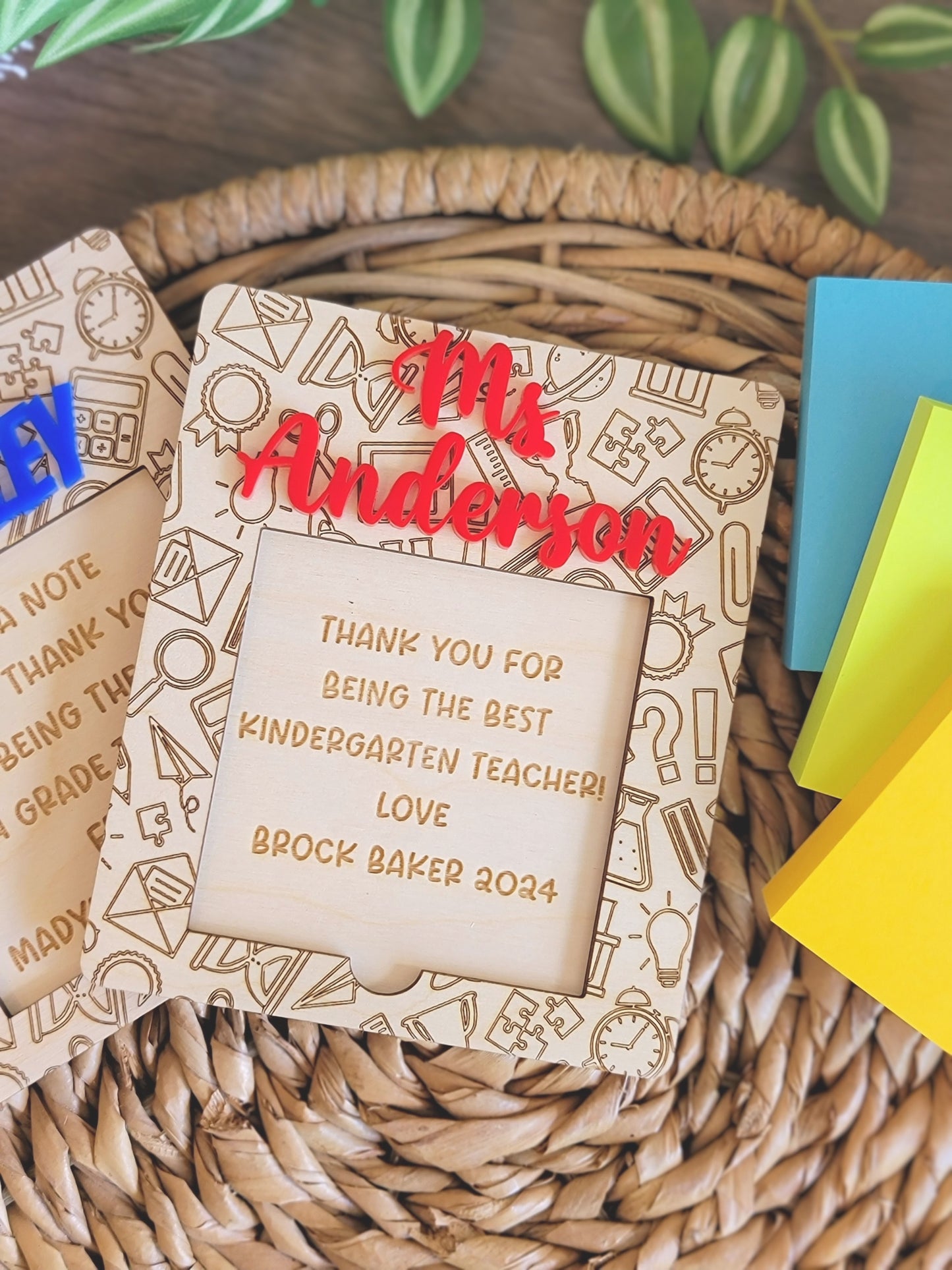 Teacher Themed Sticky Note Holder