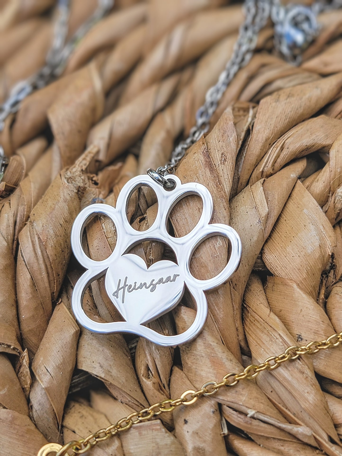 Personalized Paw Heart Necklace