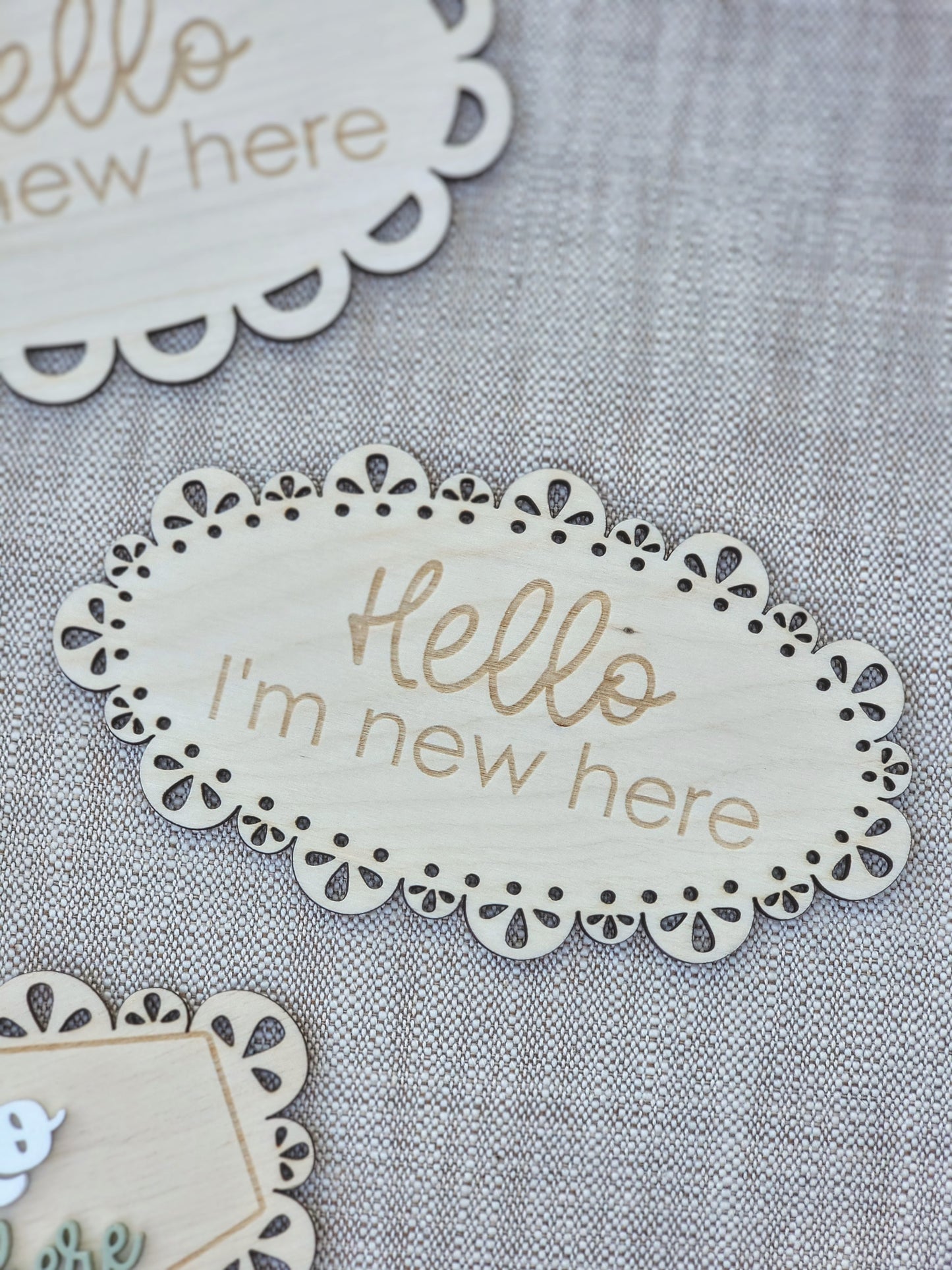 Scalloped photo prop set styled