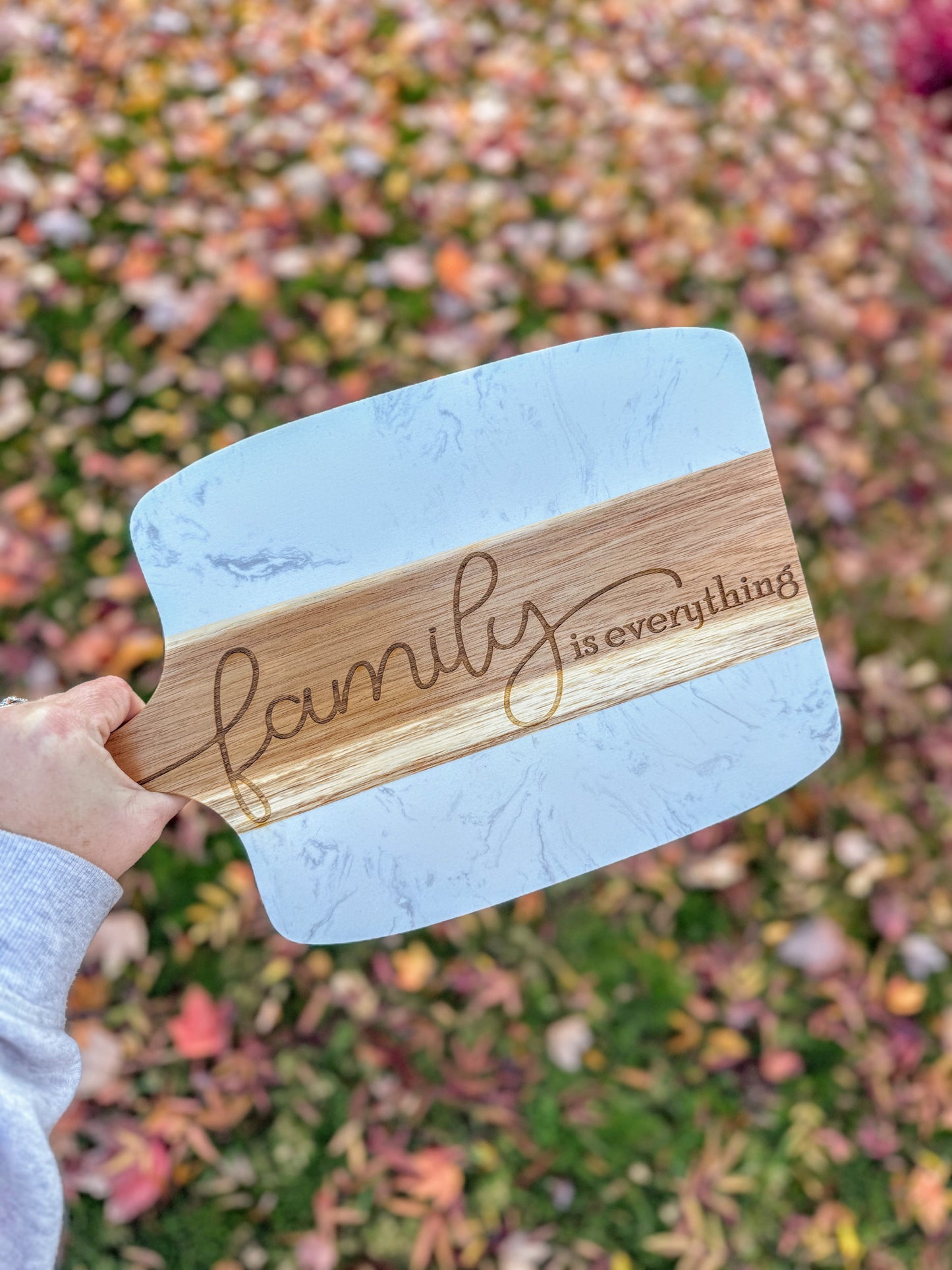 Marble & Acacia Serving Board with Serving Tools