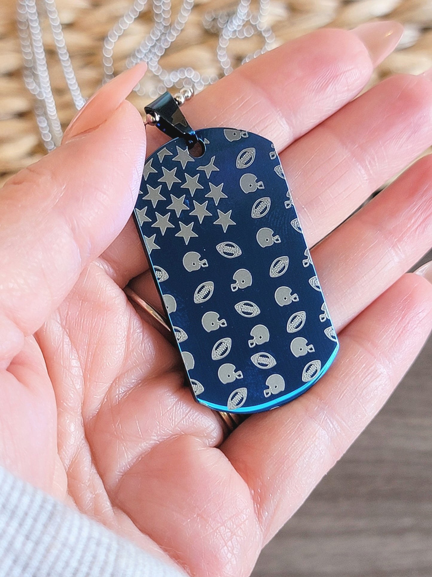 Engraved Sports Dog Tag Necklaces