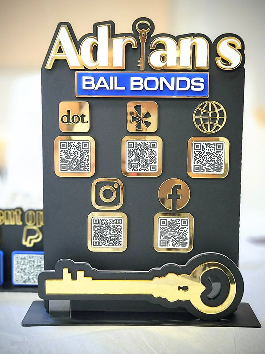 Custom QR sign — single code style
