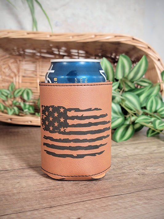 Custom Vegan Leather Can Coozies