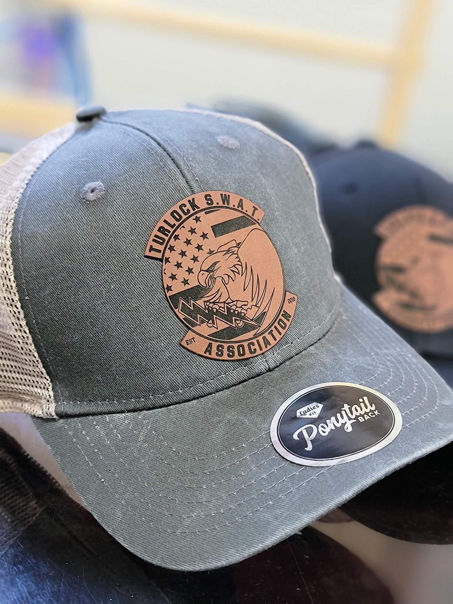 Custom Leather Patch Hats- click for more info