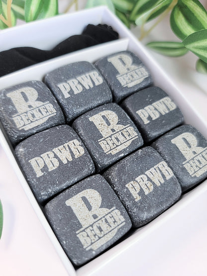 Laser Engraved Whiskey Stones Set | Custom Branded Corporate Gift