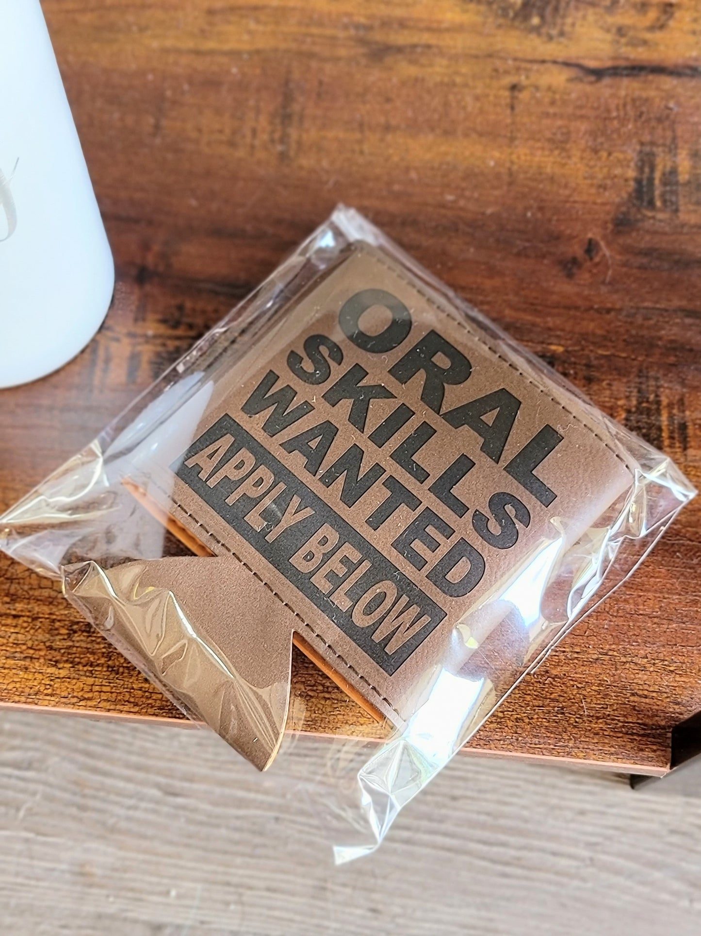 Skills Wanted Vegan Leather Can Coozie