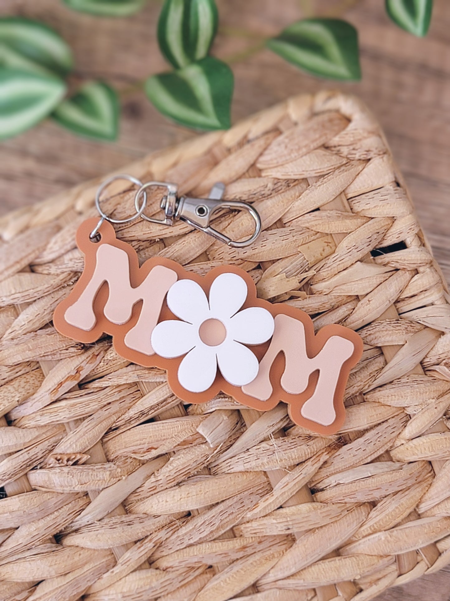 Mom Flower Keychain