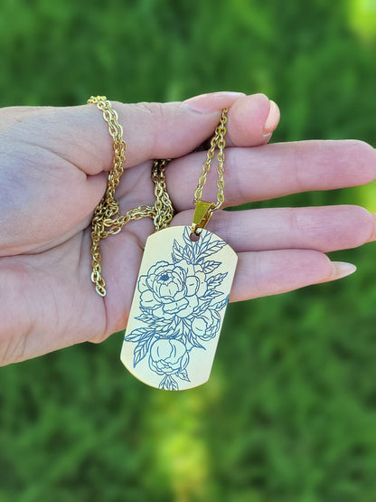 Engraved Dog Tag Pendant/Keychain