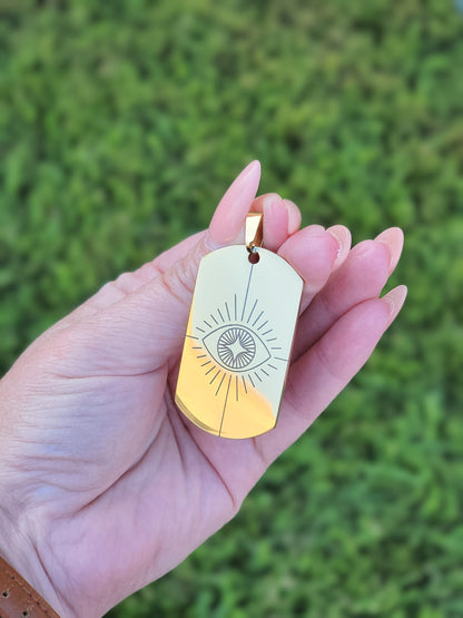 Engraved Dog Tag Pendant/Keychain