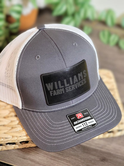 Custom Leather Patch Hats- click for more info