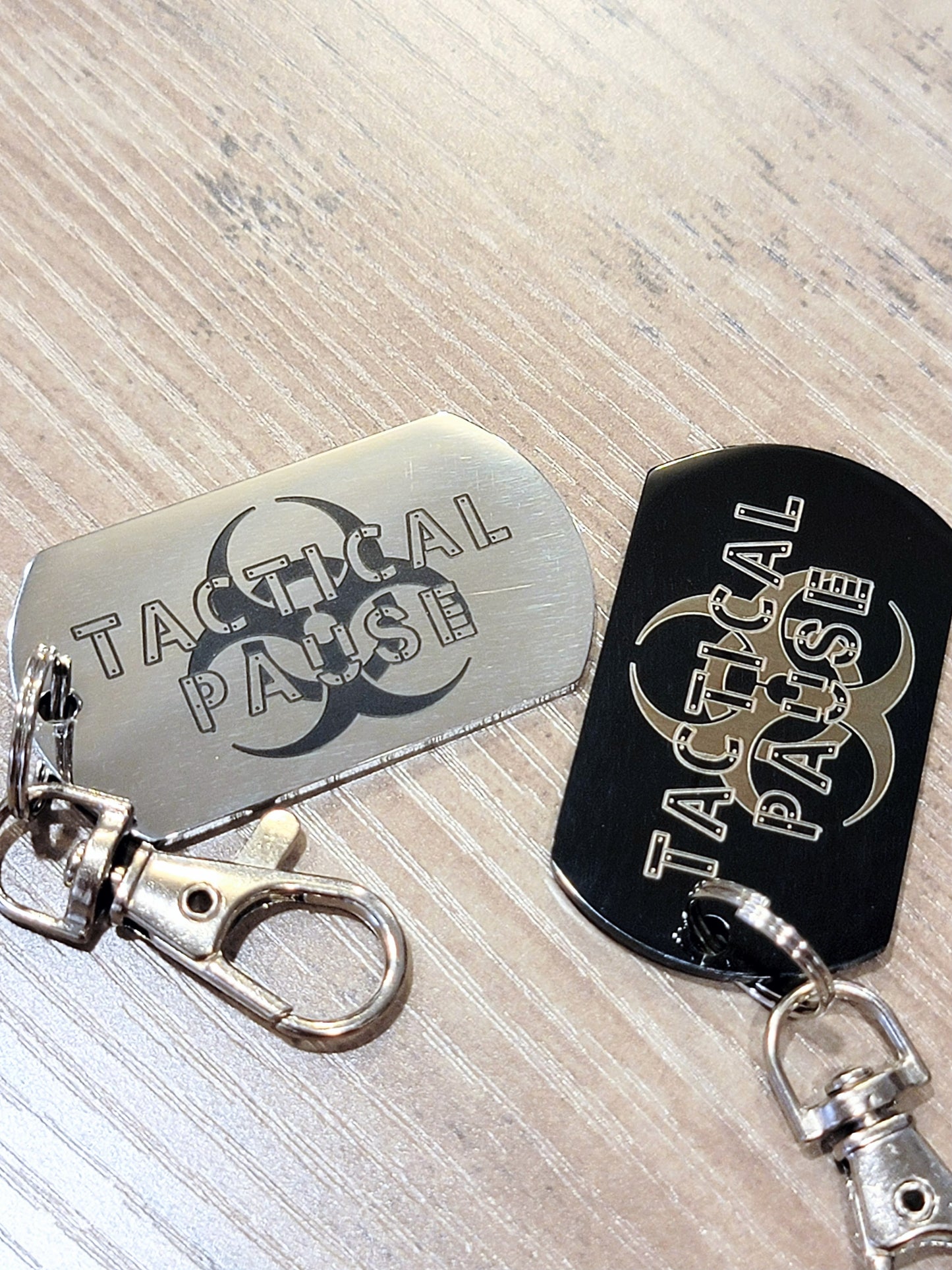 Custom Laser Engraved Stainless Steel Dogtag Keychain | Branded Corporate Gift