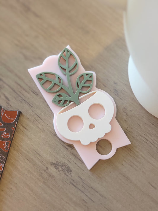 Skull planter Stanley tumbler topper