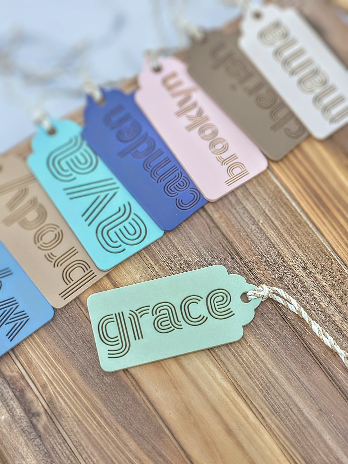 Burnt Shack Personalized Retro Acrylic Gift Tags | The Burn Shack