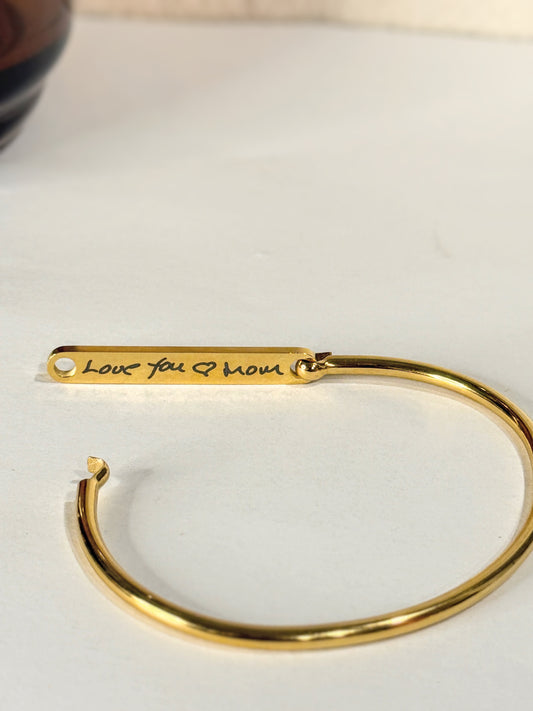 Personalized Bar Bangle Bracelet