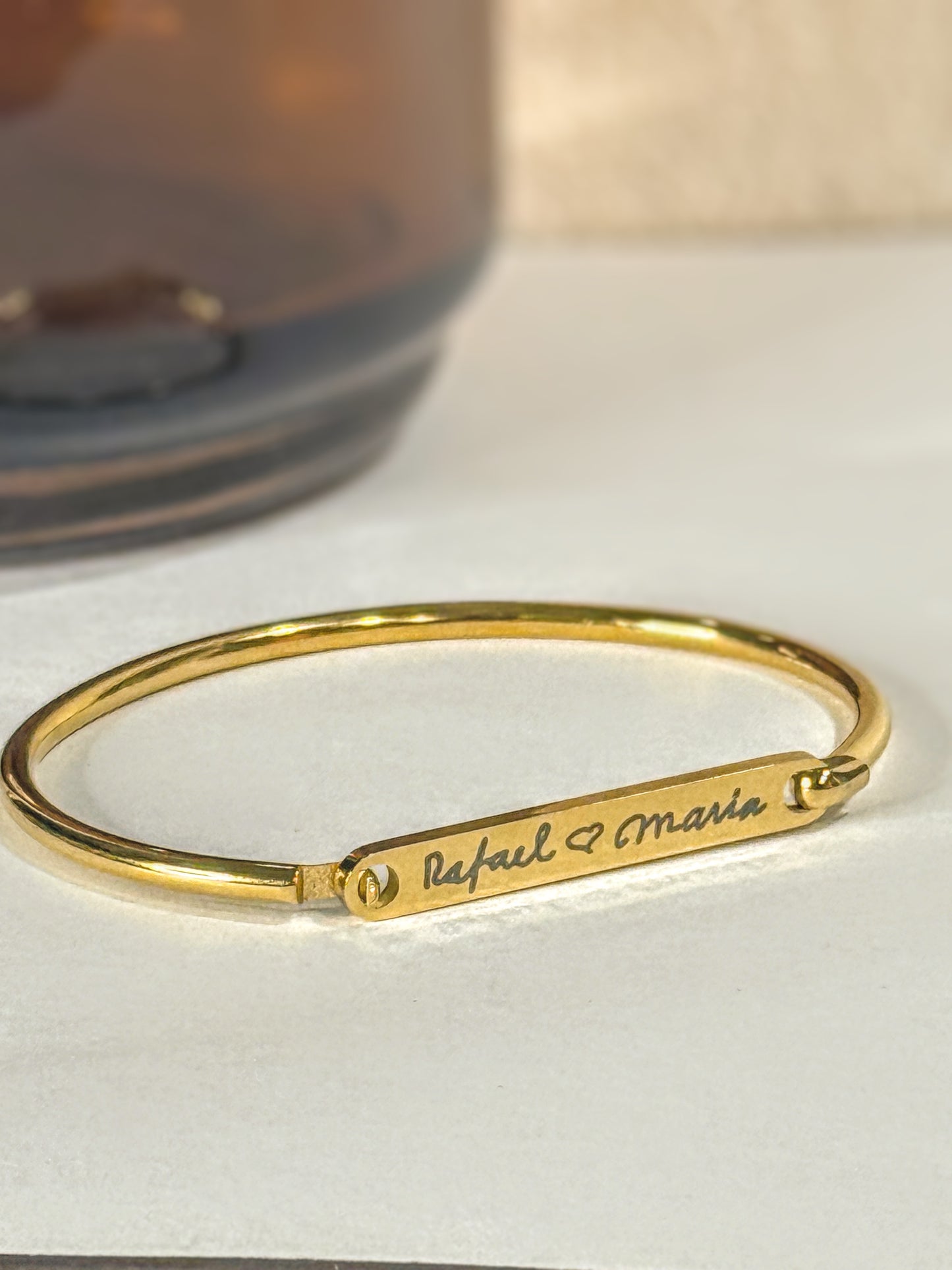 Personalized Bar Bangle Bracelet