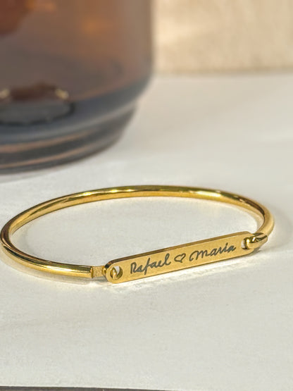 Personalized Bar Bangle Bracelet