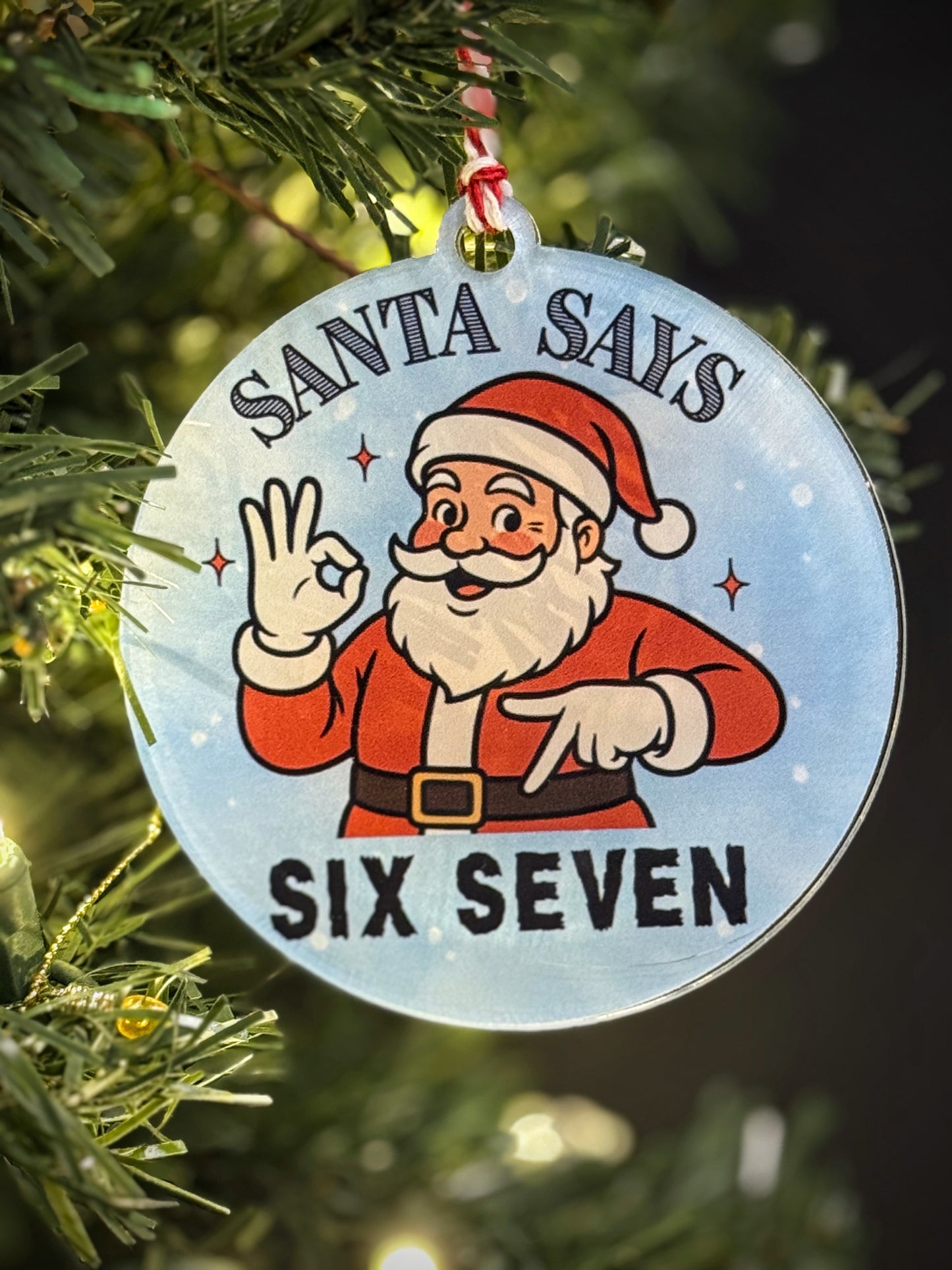Santa Says 67 ornament — alternate view