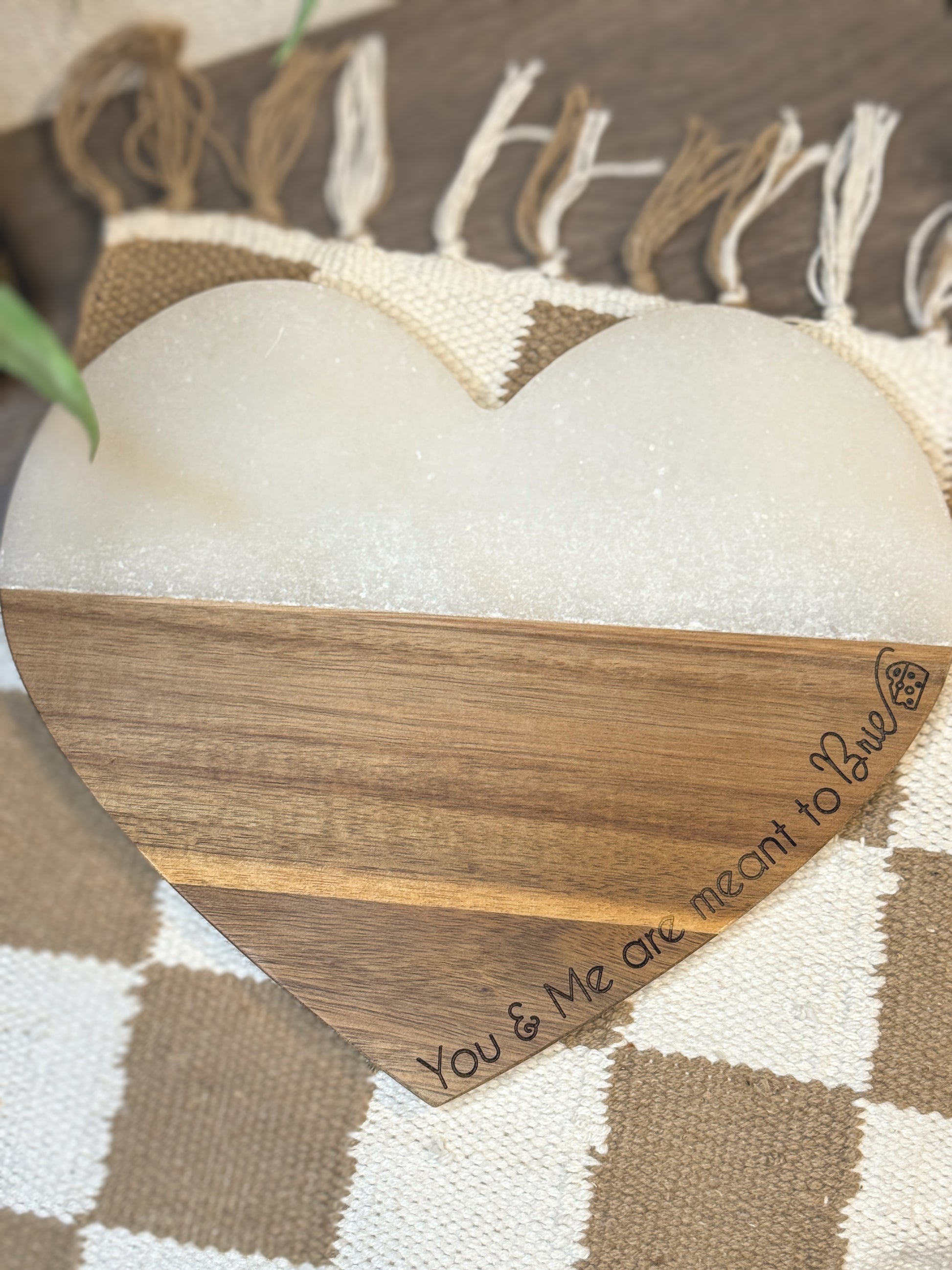 Personalized cheese board wedding gift presentation