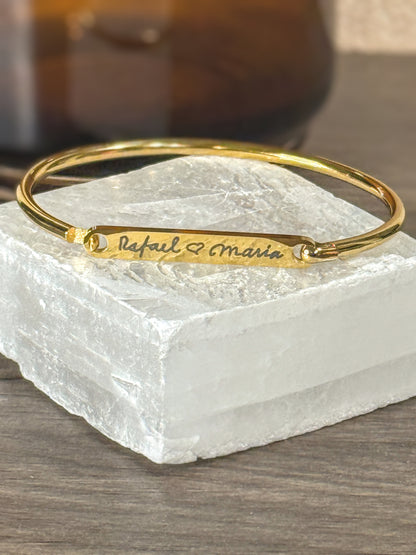 Personalized Bar Bangle Bracelet