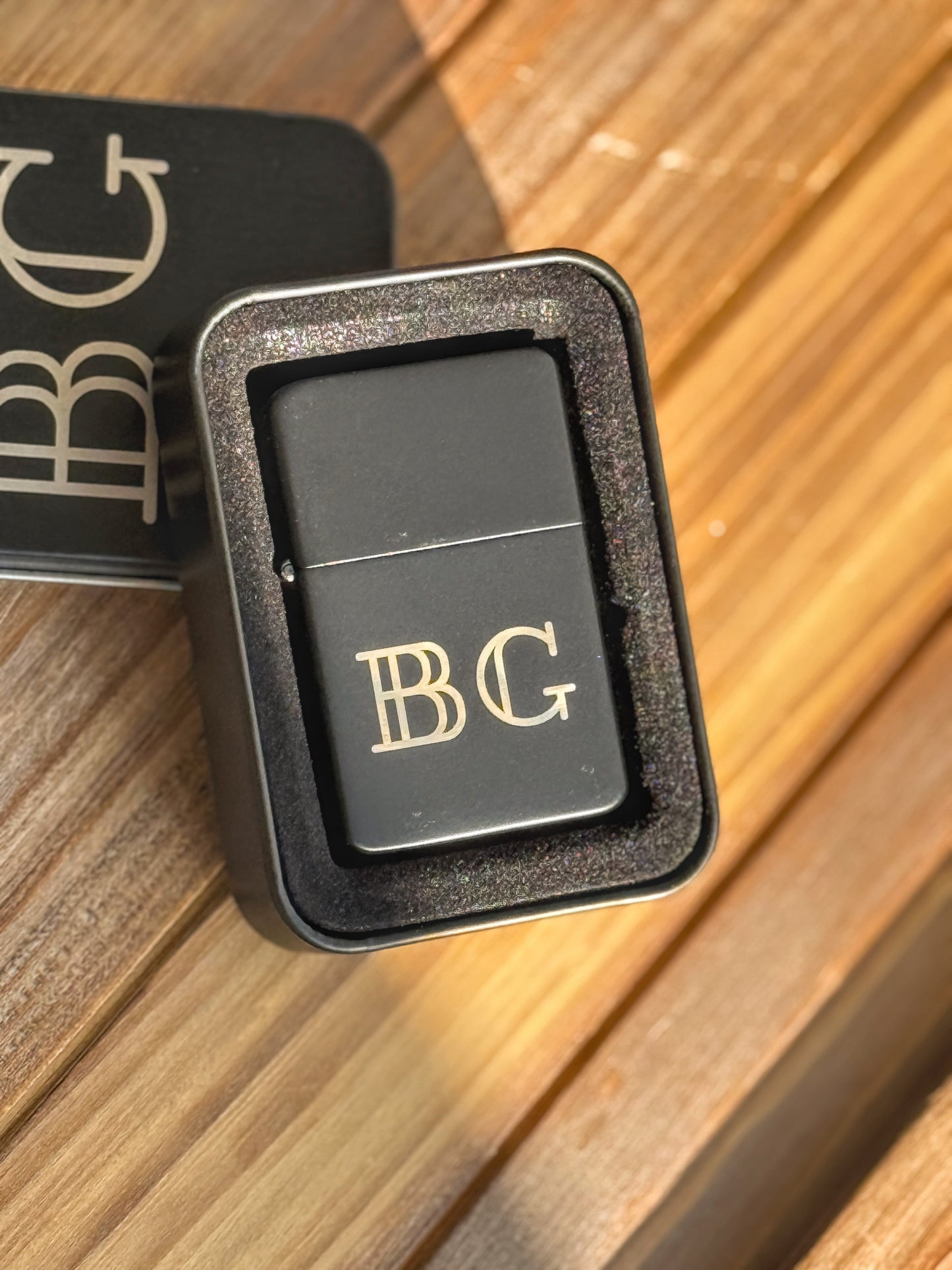 Custom engraved lighter - close-up detail