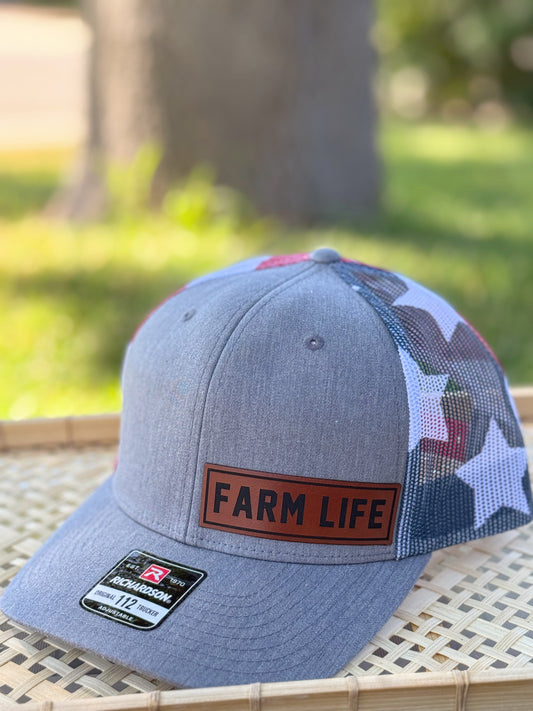 Farm Life Patriotic Trucker