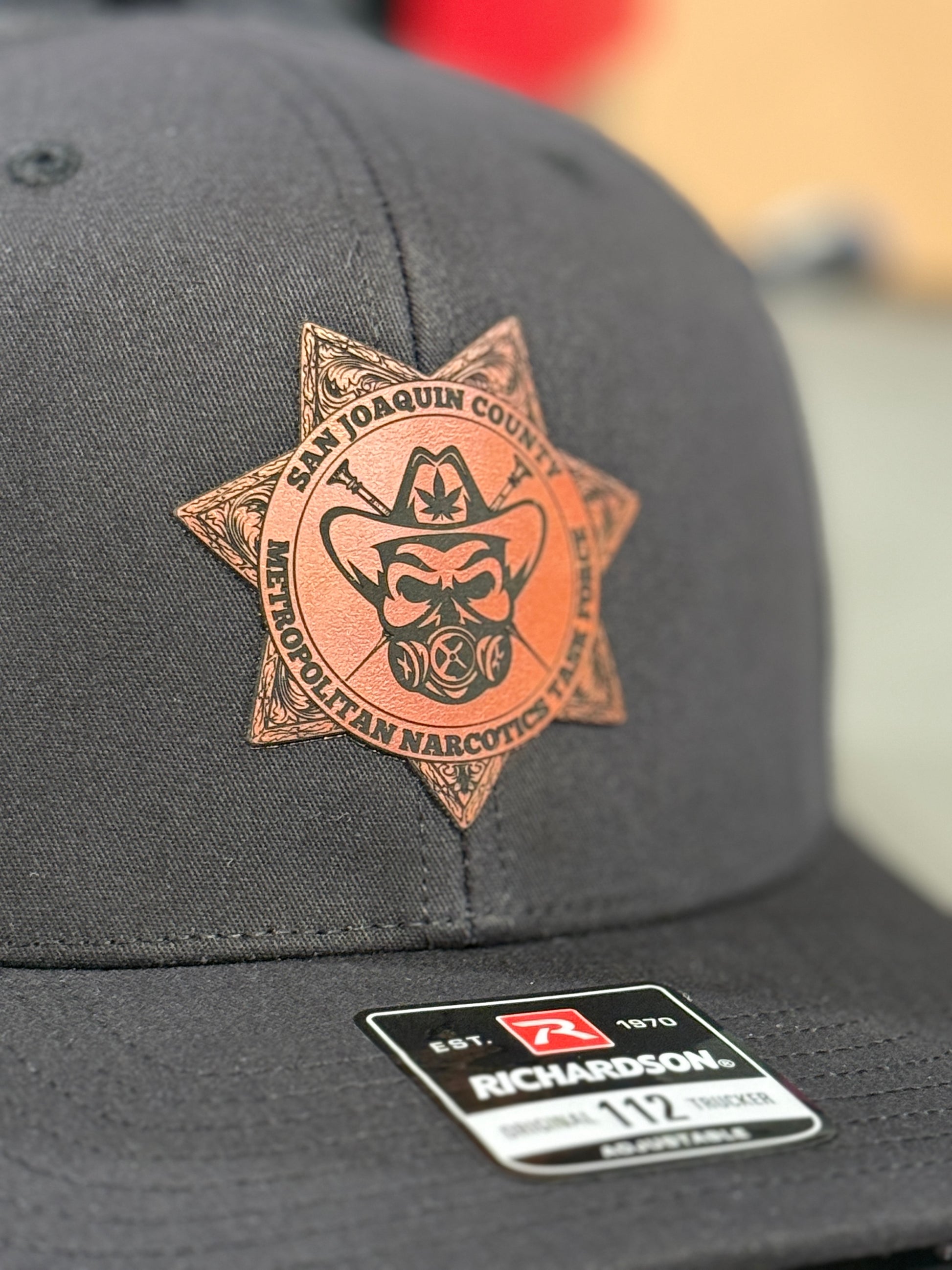 Logo patch hat — back view