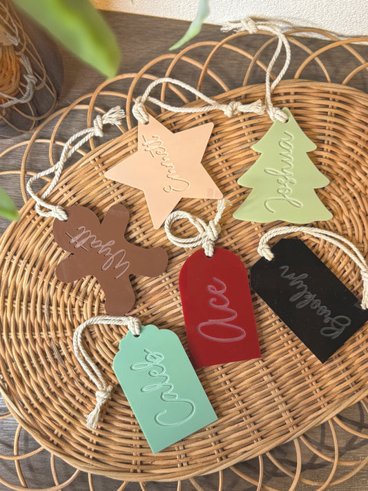 Minimalist Acrylic Stocking/Gift Tags