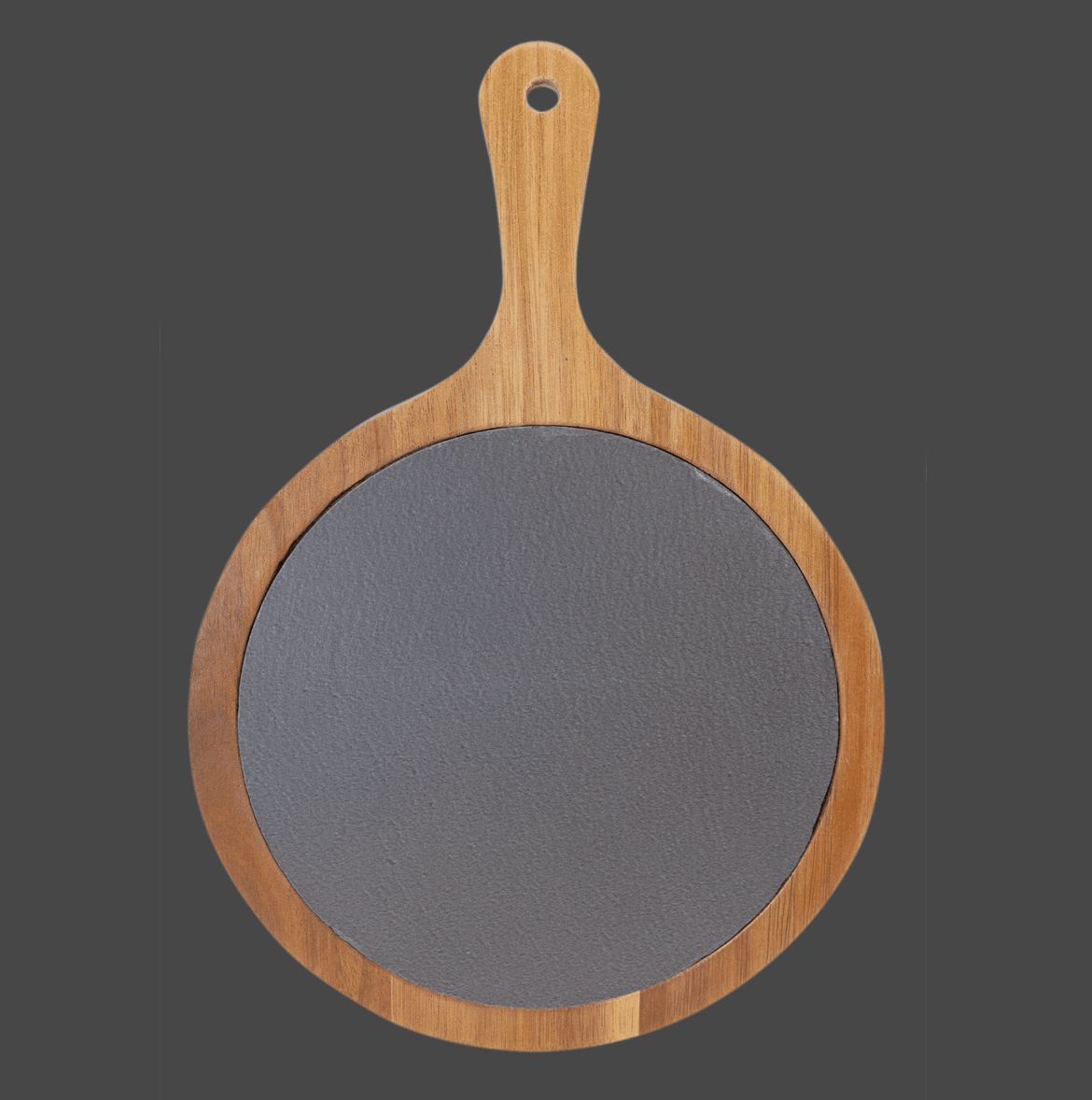 Laser Engraved Round Acacia Serving Board | Custom Logo Corporate Gift