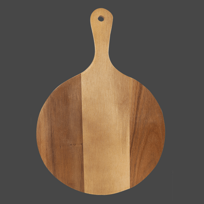 Laser Engraved Round Acacia Serving Board | Custom Logo Corporate Gift