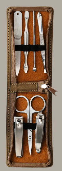 Custom Engraved Vegan Leather Manicure Set | Branded Corporate Gift