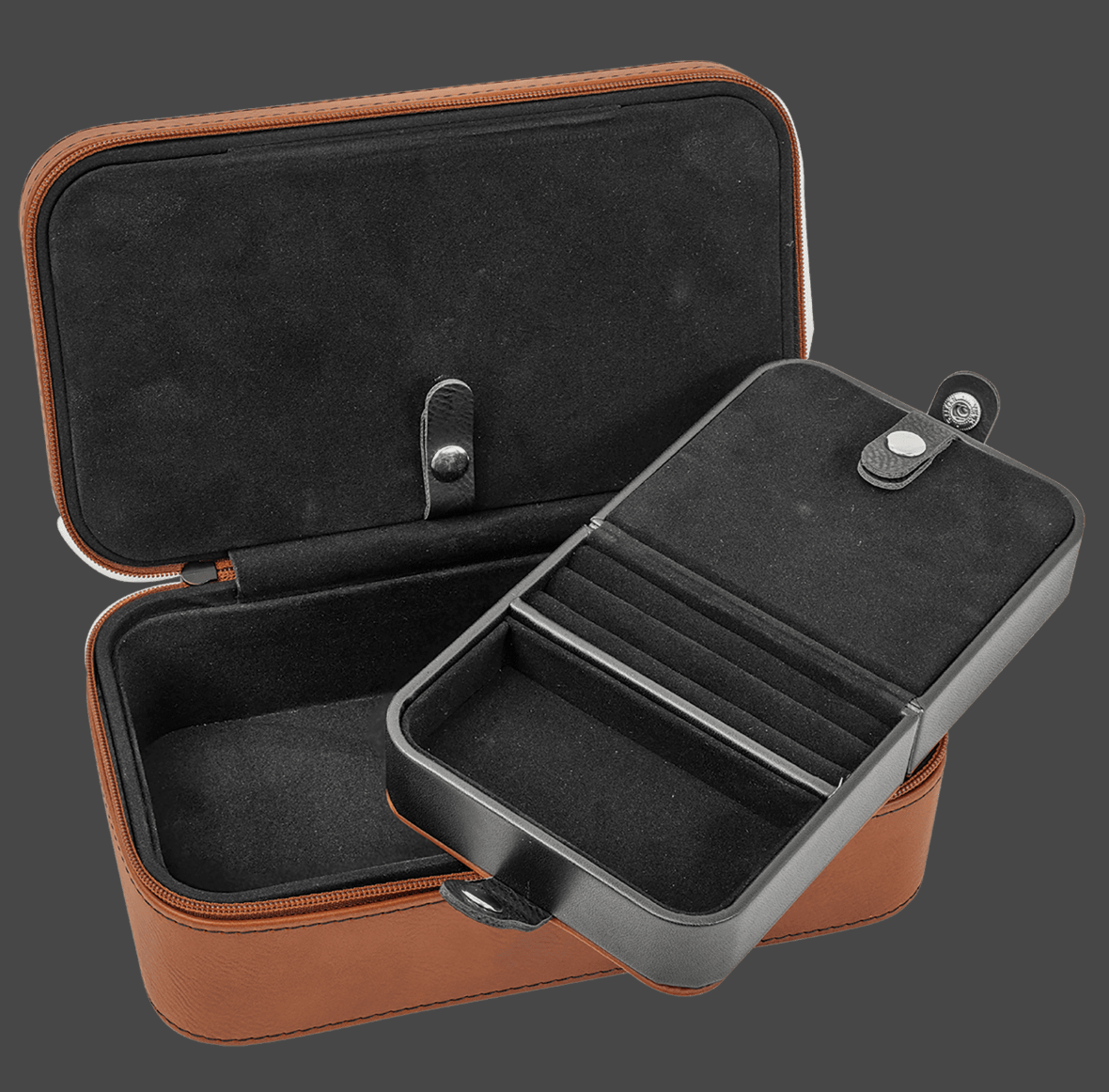 Vegan Leather Travel Jewelry Box Large | Custom Engraved Corporate Gift