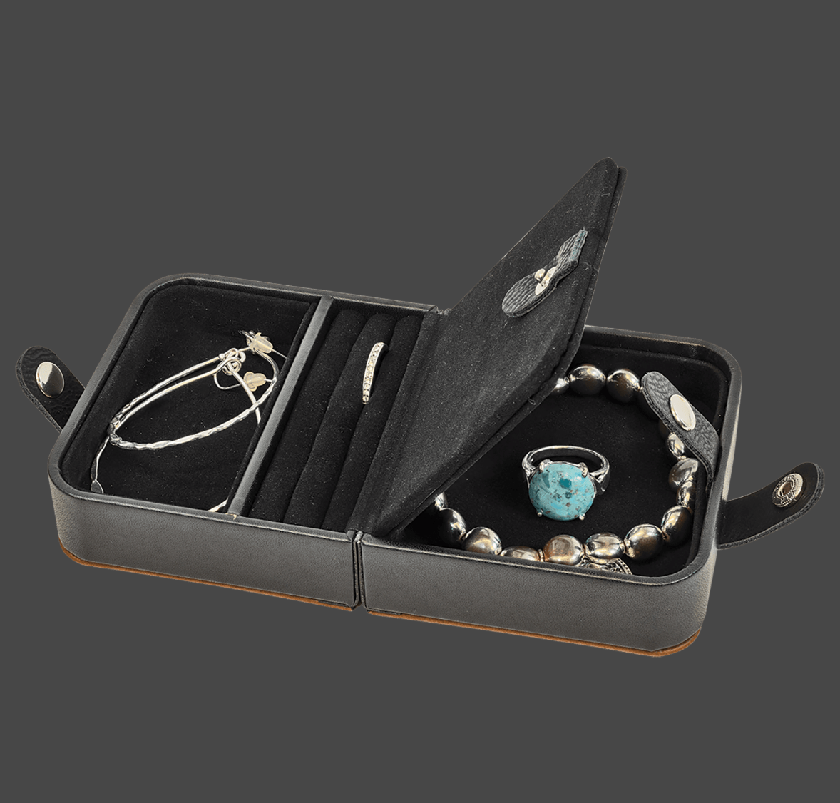 Vegan Leather Travel Jewelry Box Large | Custom Engraved Corporate Gift