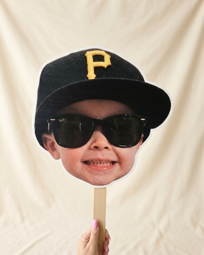 Custom big-head photo cutout design example