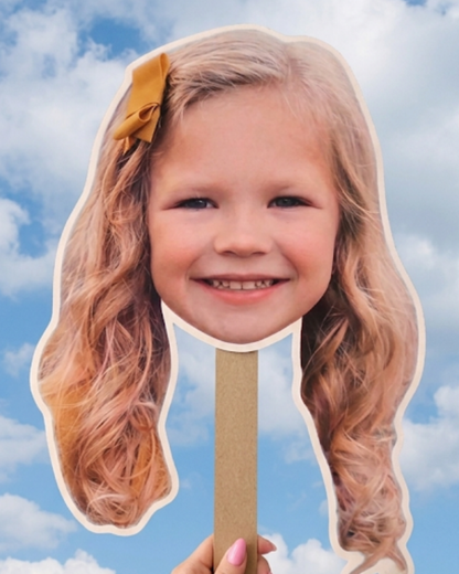 Custom big-head photo cutout printed on foam board