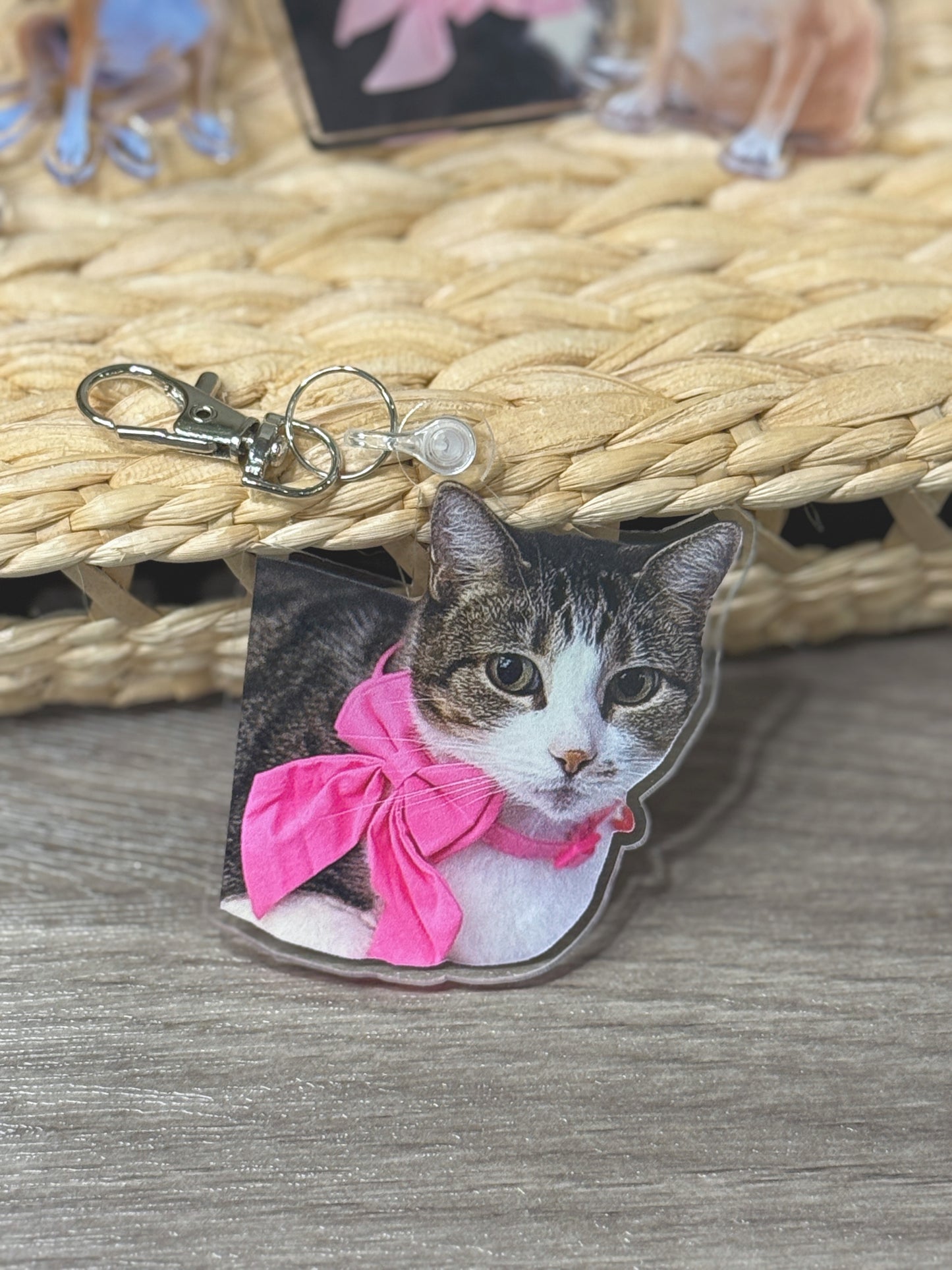 Cat photo keychain design example