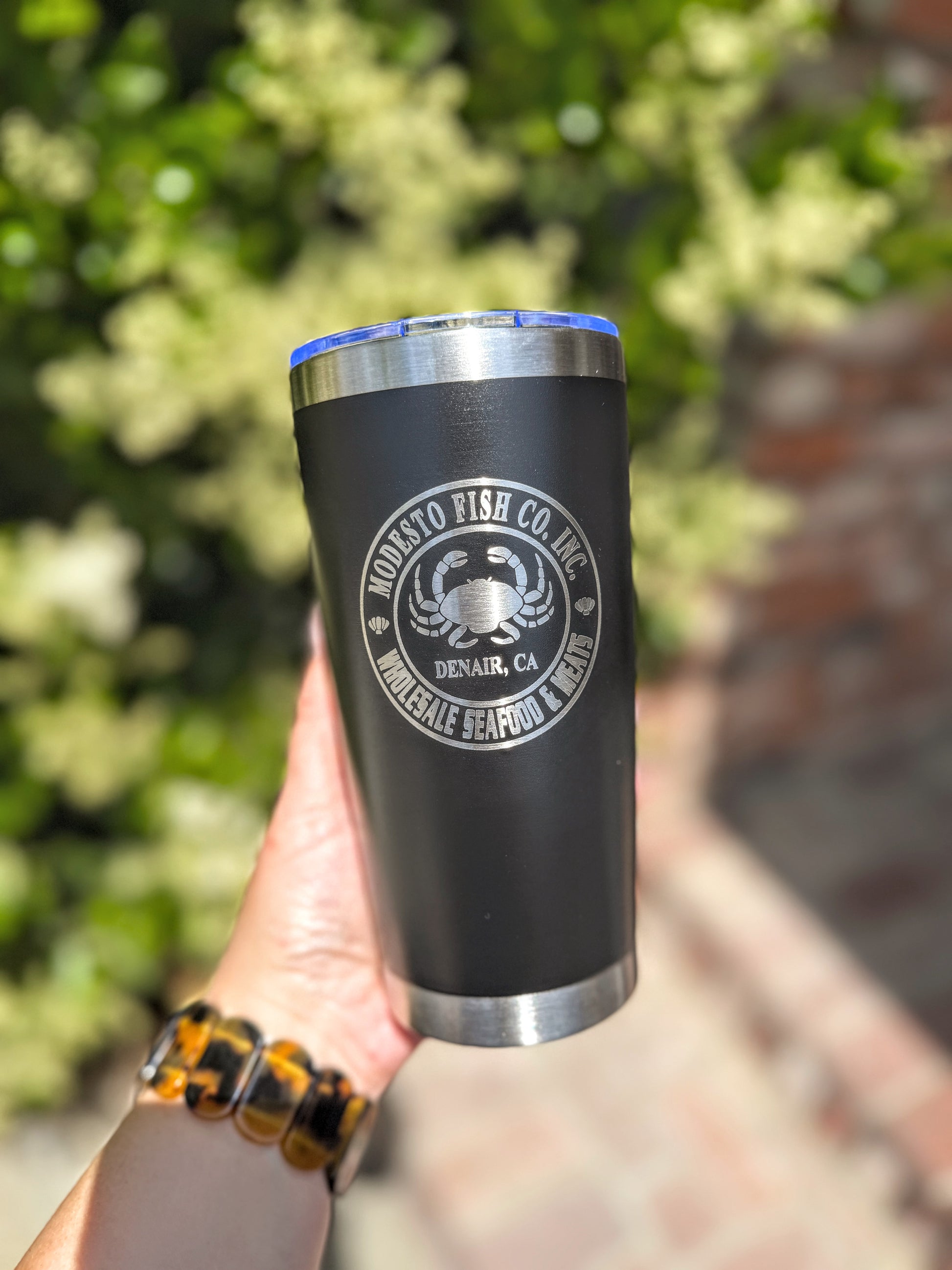 Wholesale logo tumbler engraved for a local business