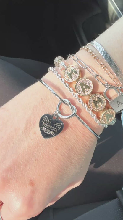 Pet Mama Knot Bangle | Engraved Stainless Steel Dog & Cat Mom Gift