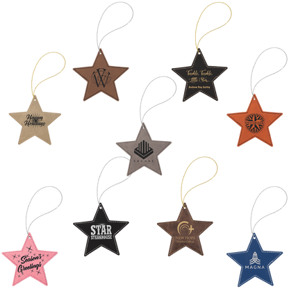 Custom Laser Engraved Leatherette Ornaments | Corporate Holiday Gift