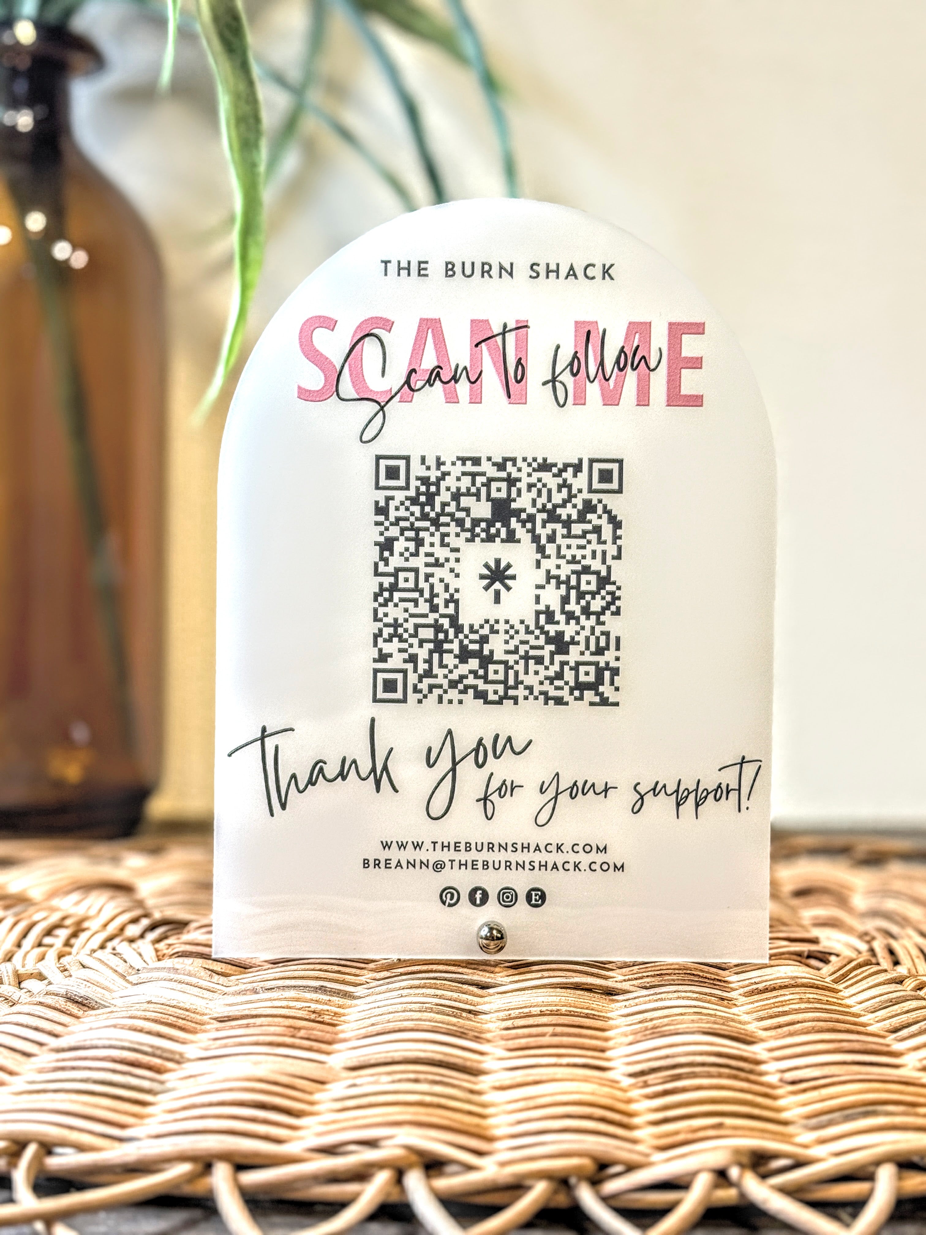 Scan to Follow QR Sign – The Burn Shack