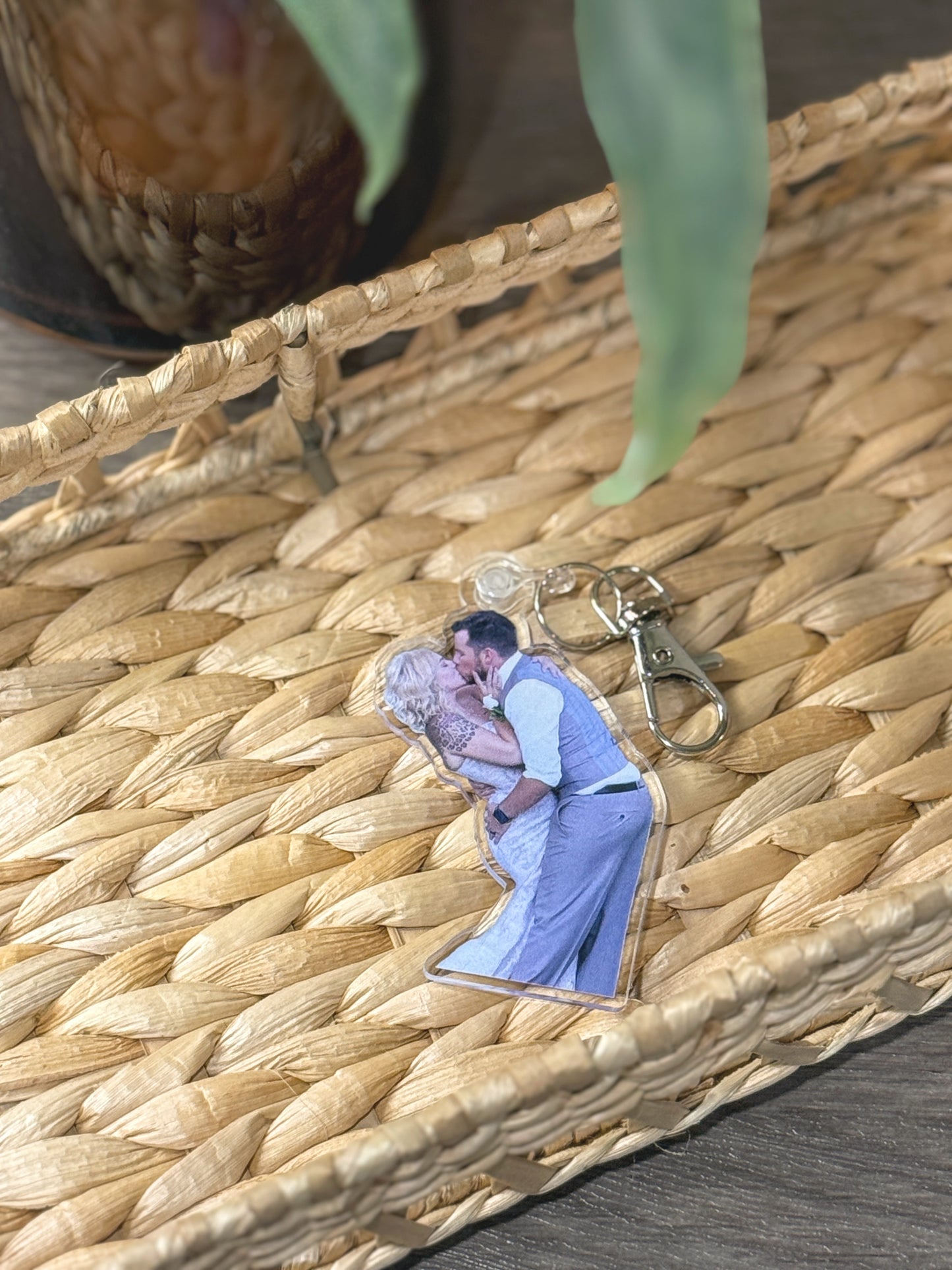 Wedding photo keychain keepsake example